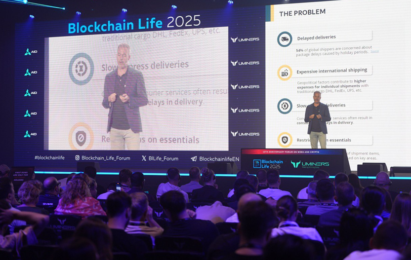 Marco presenting at Blockchain Life 2025