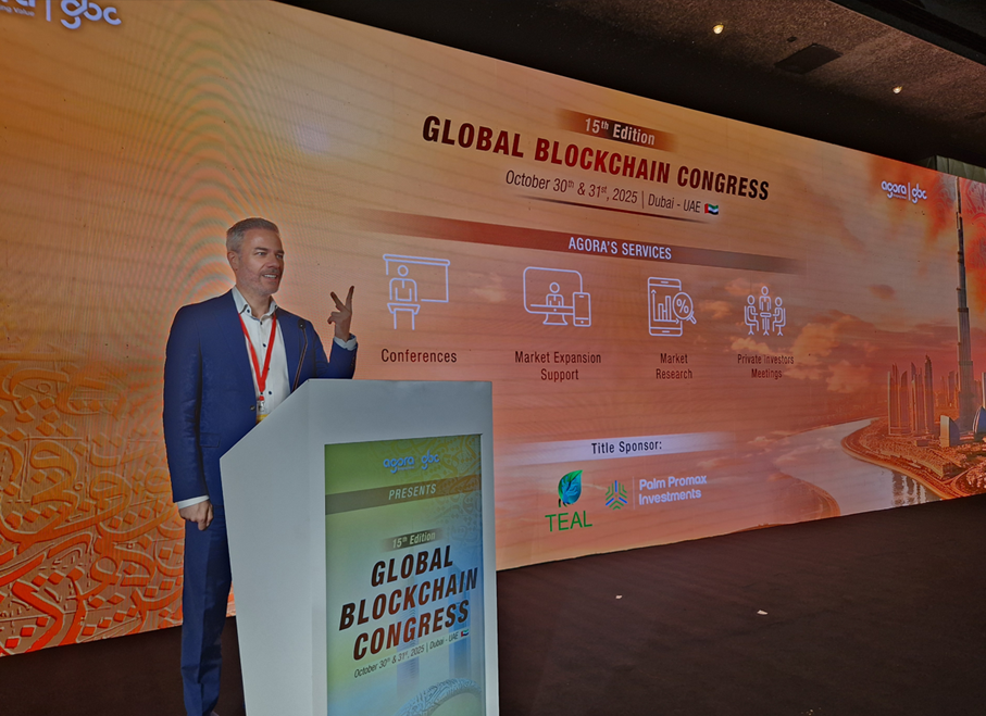 Marco speaking at Global Blockchain Congress